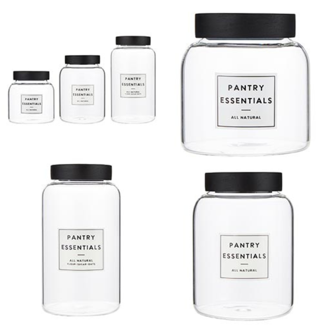 Pantry Essentials Glass Canister Set of 3