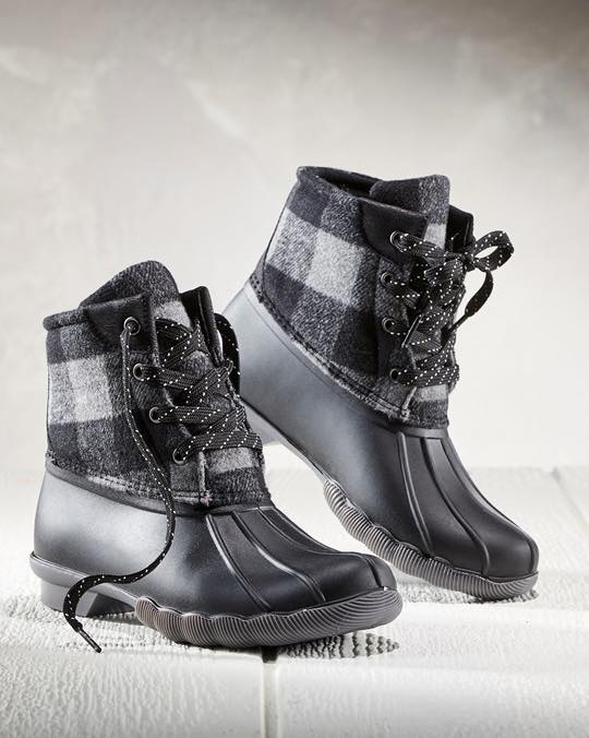 Charlie Paige Black Plaid Rain Boot