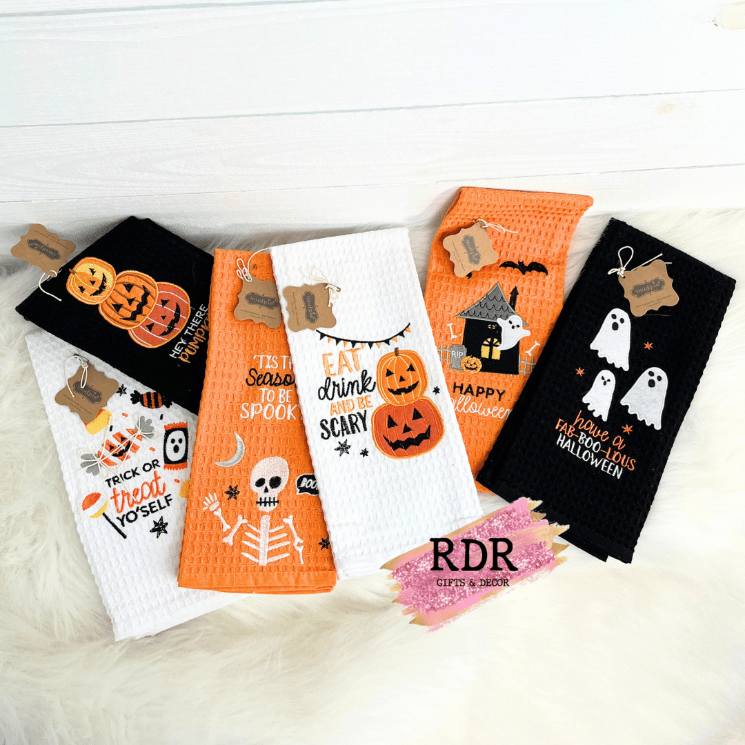 Mud Pie Halloween Waffle Tea Towels