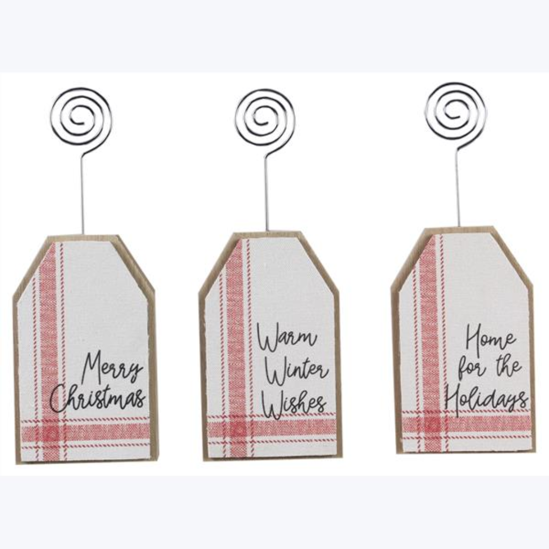 Wood Fabric Design Picture/Card Holder