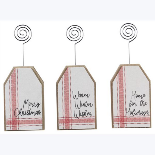 Wood Fabric Design Picture/Card Holder