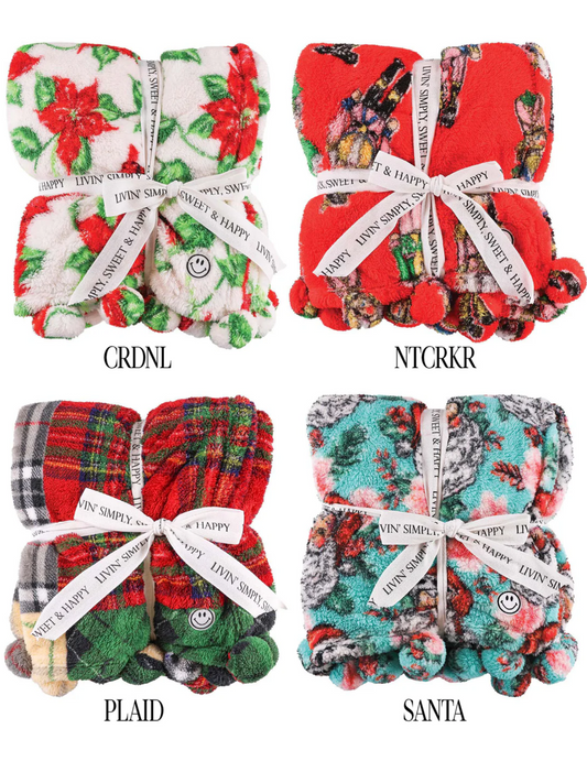 Simply Southern Holiday Sherpa Blankets