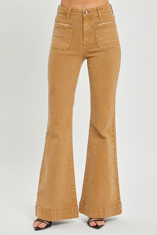 Risen Mocha High Rise Bell Bottom Jeans