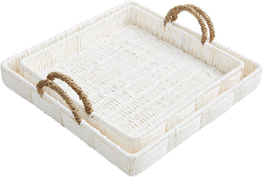 Mud Pie White House Nested Woven Trays