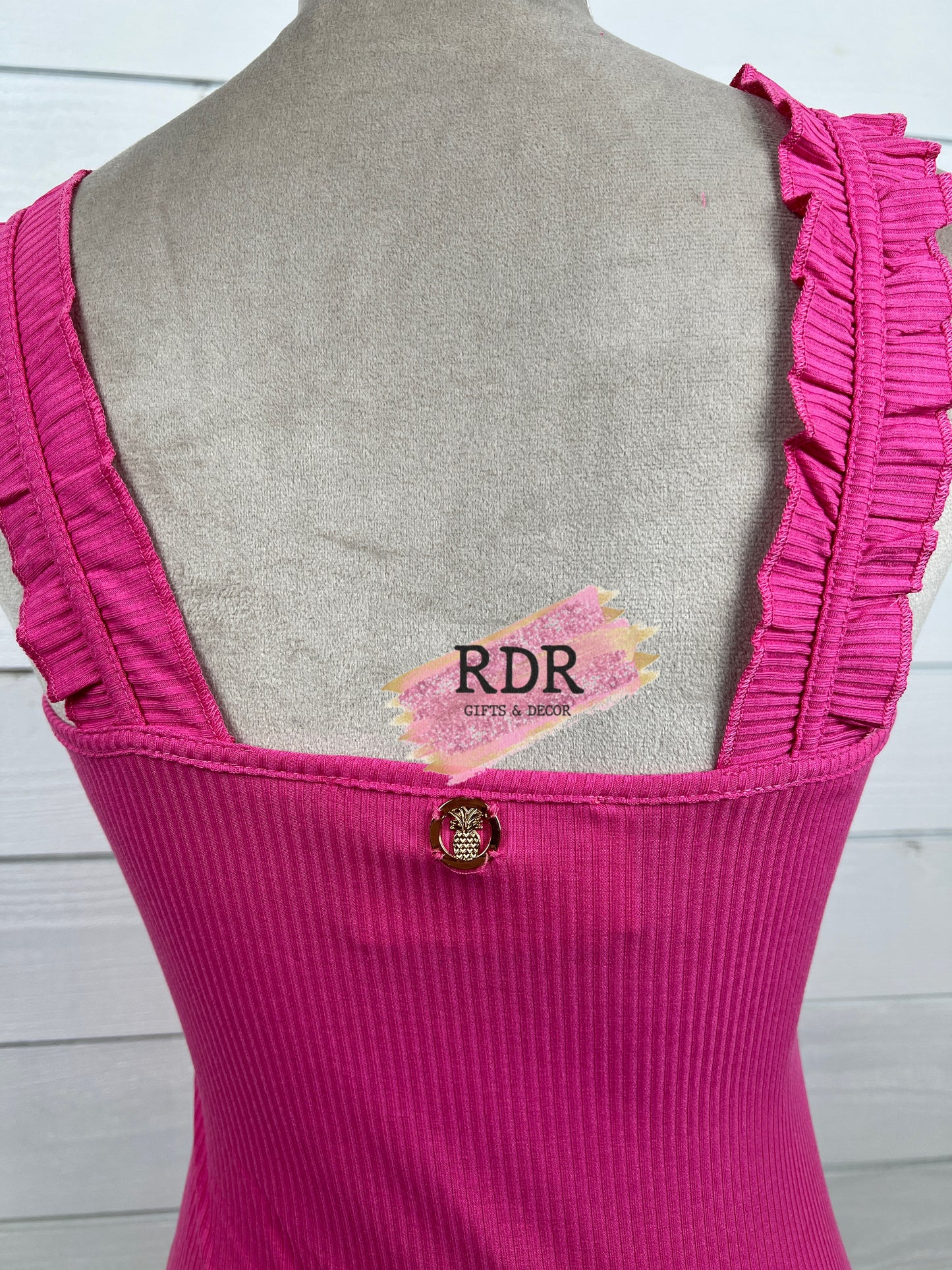 Simply Southern Ruffle Strap Ribbed Bodysuit