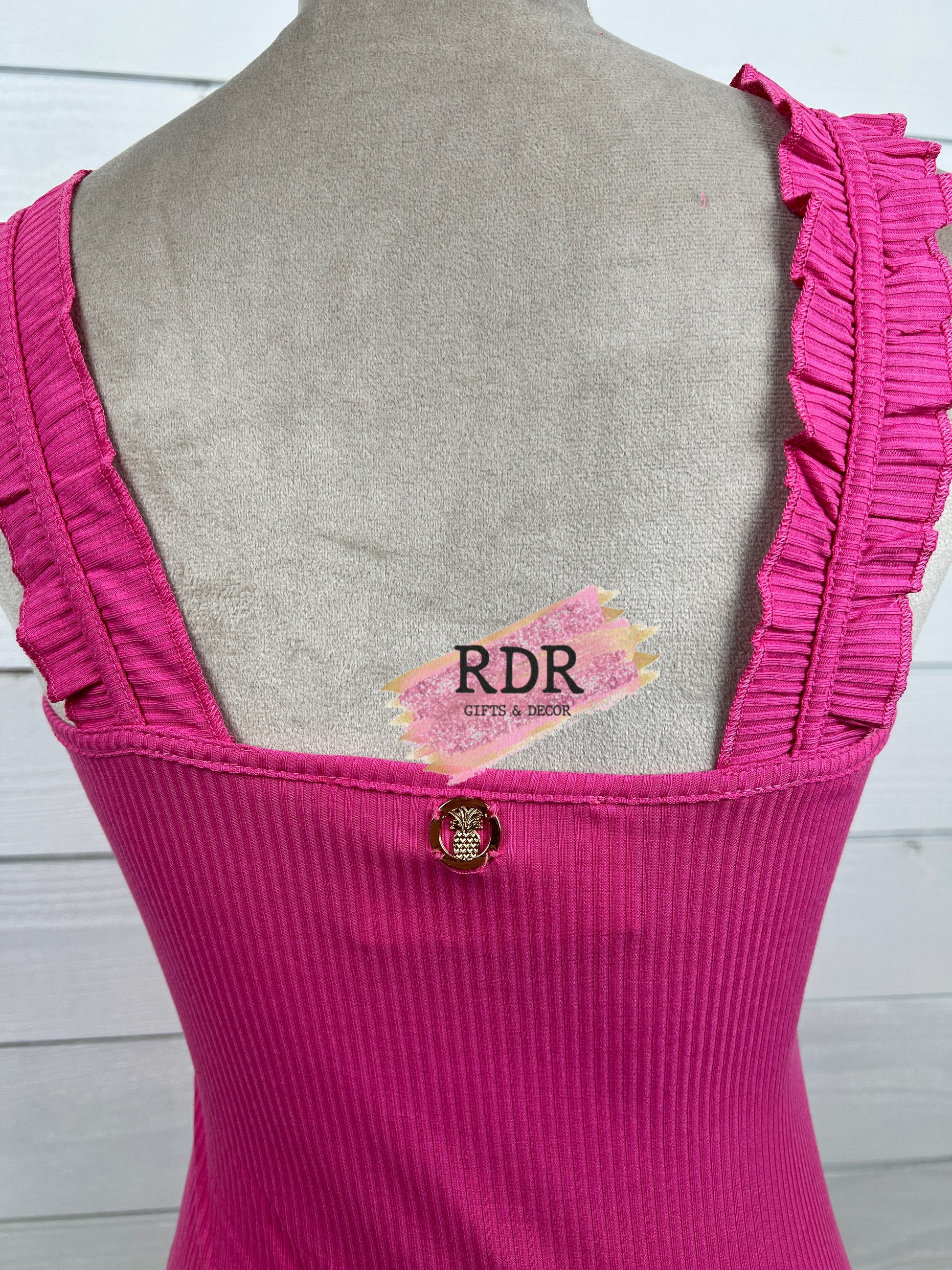 Simply Southern Ruffle Strap Ribbed Bodysuit