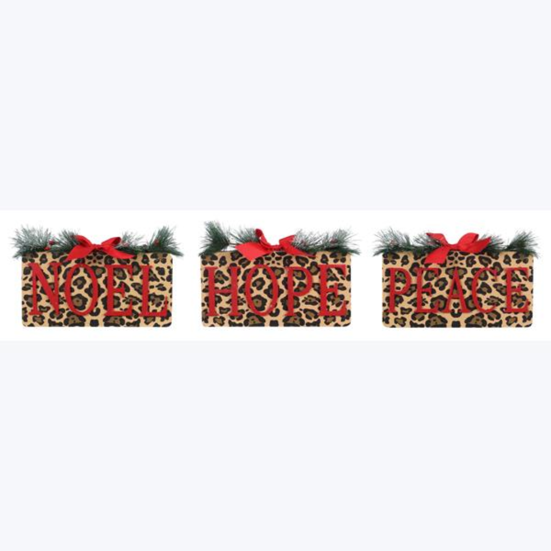 Wooden Christmas Leopard Blocks