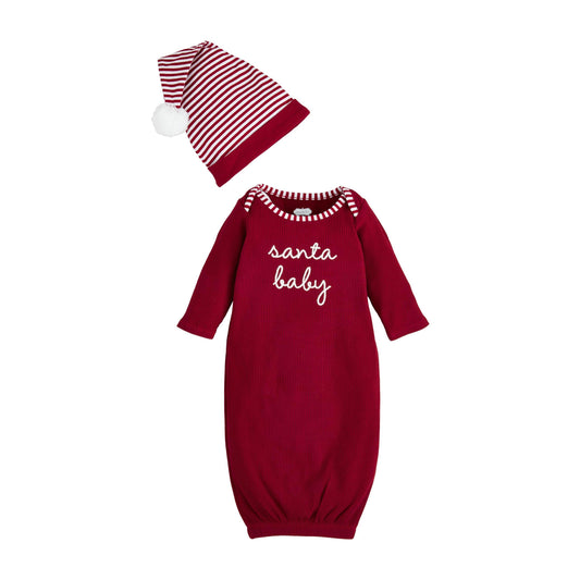 Mud Pie Baby Santa Baby Take-Me-Home Hat Set- 0-3m