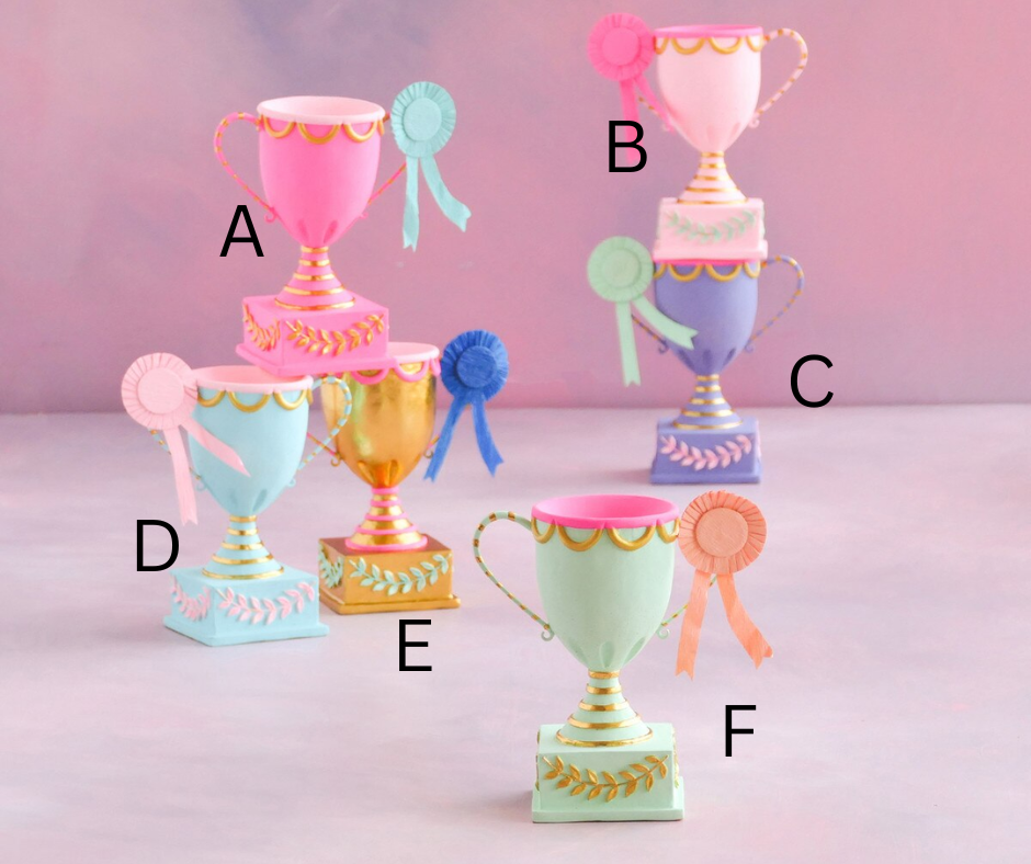 Glitterville Colorful Triumphant Trophy Tabletop Displays- 8.5"