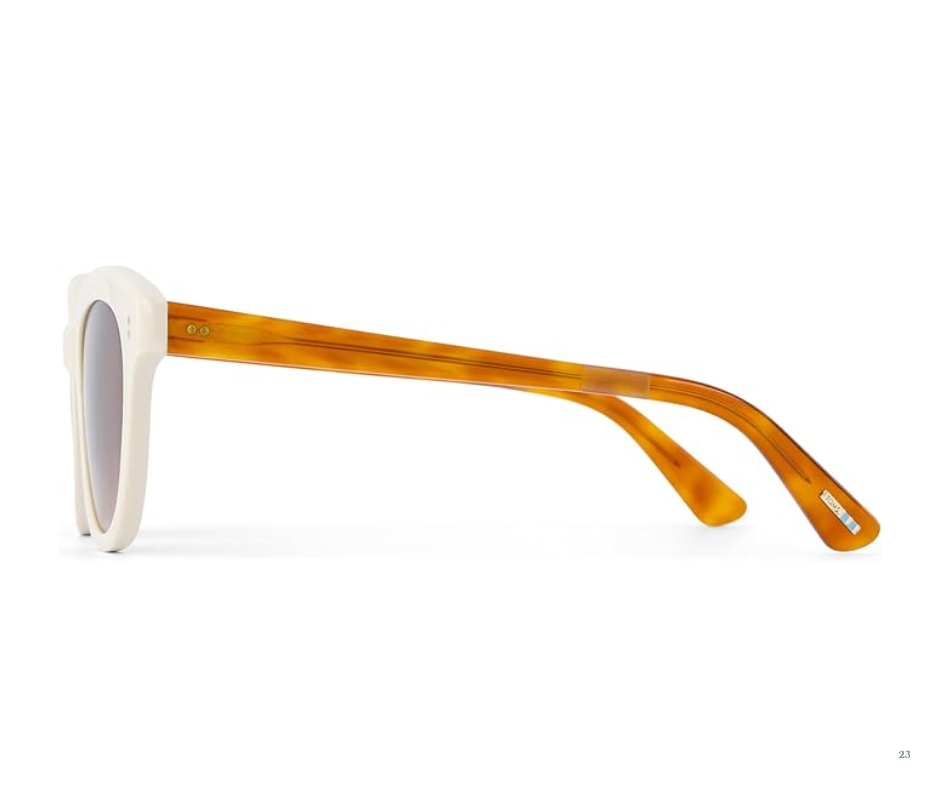 TOMS Women's Gwyneth Round Sunglasses- Chalk/Honey Tortoise