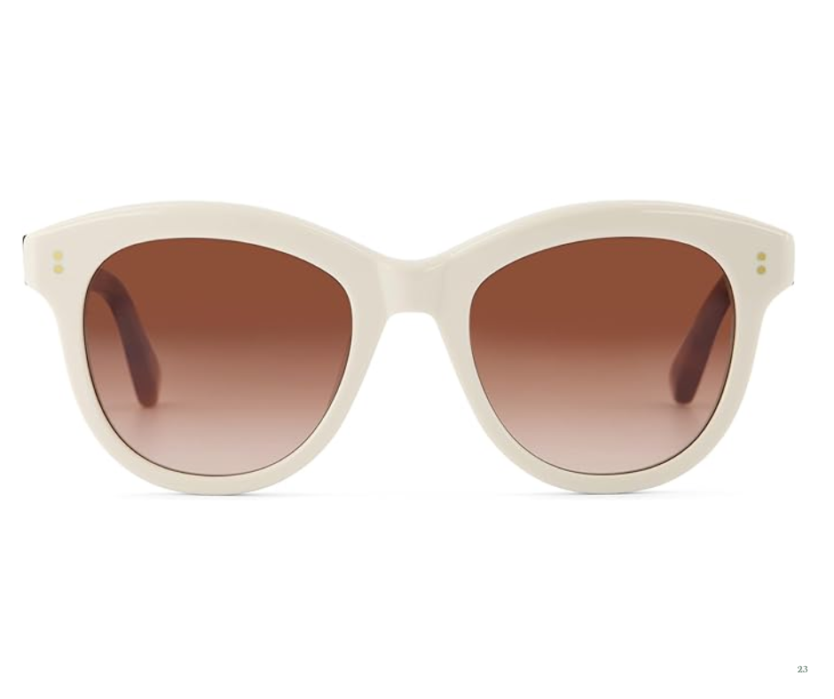 TOMS Women's Gwyneth Round Sunglasses- Chalk/Honey Tortoise