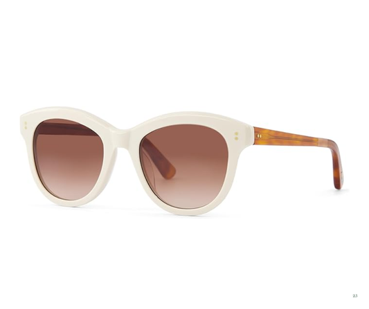 TOMS Women's Gwyneth Round Sunglasses- Chalk/Honey Tortoise