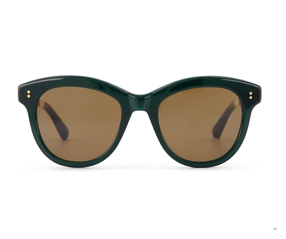 TOMS Women's Gwyneth Round Sunglasses- Sea Moss Crystal