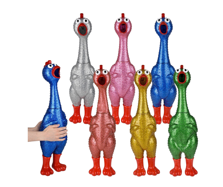 Giant Sparkle Rubber Chicken