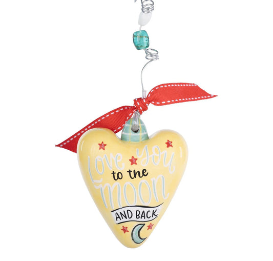 Love You to the Moon Heart Ornament