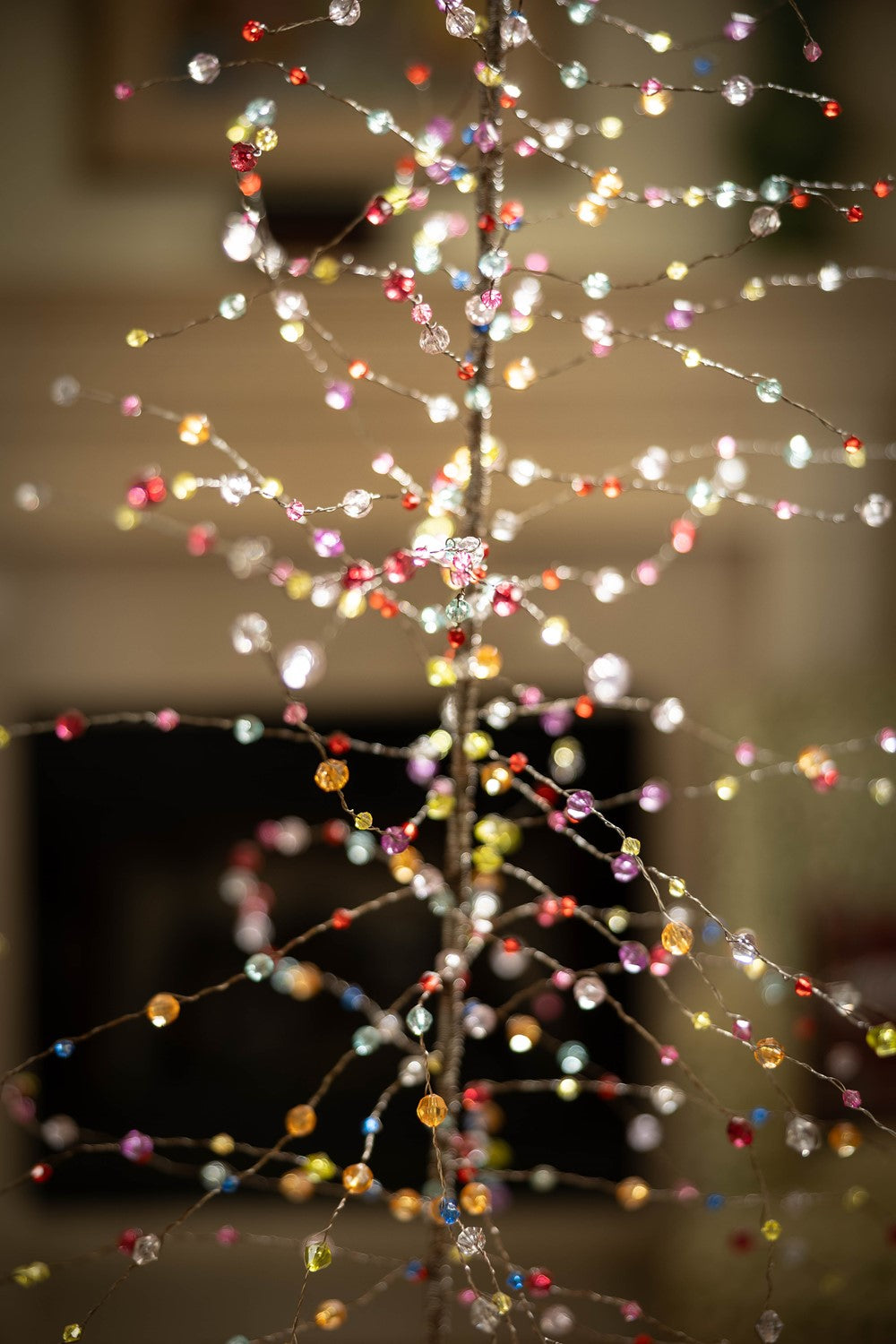 Multicolored Jeweled Tree with Stone Base