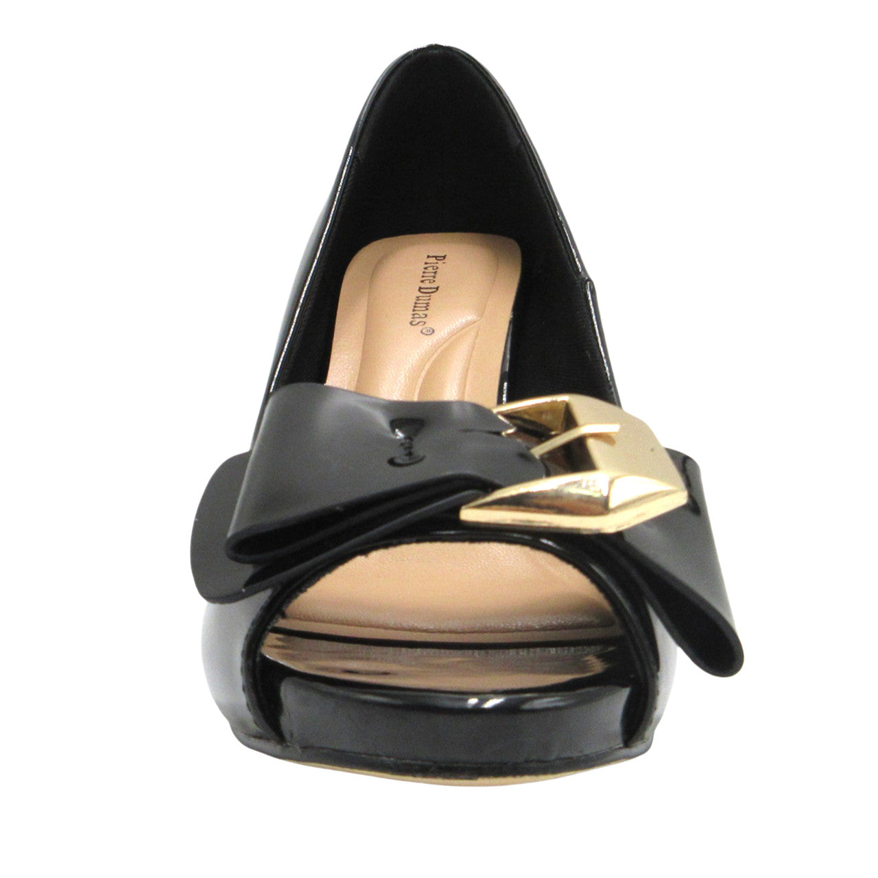 Black Laris Heel With Bow Buckle