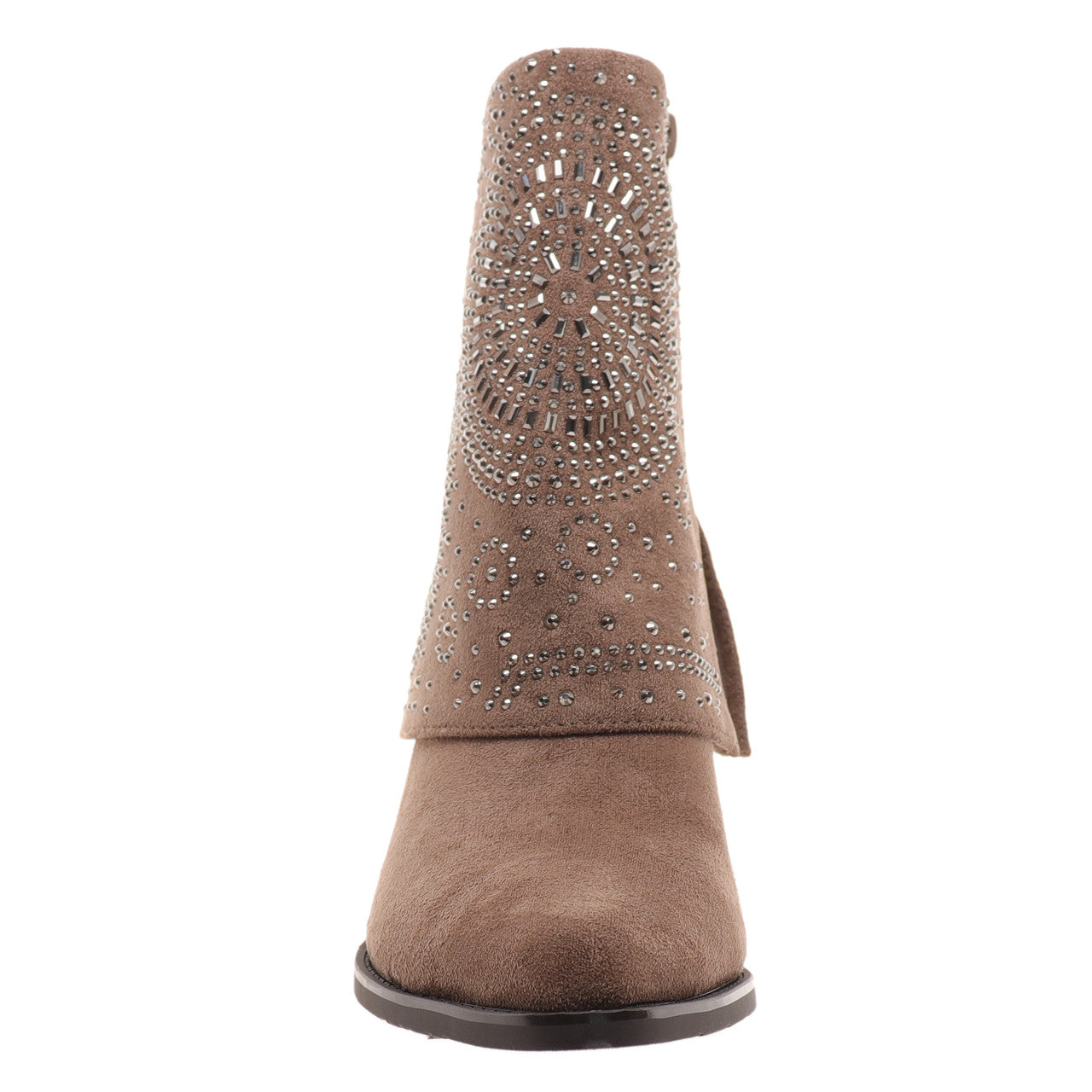 Taupe Suede Kaia Boot With Silver Studs