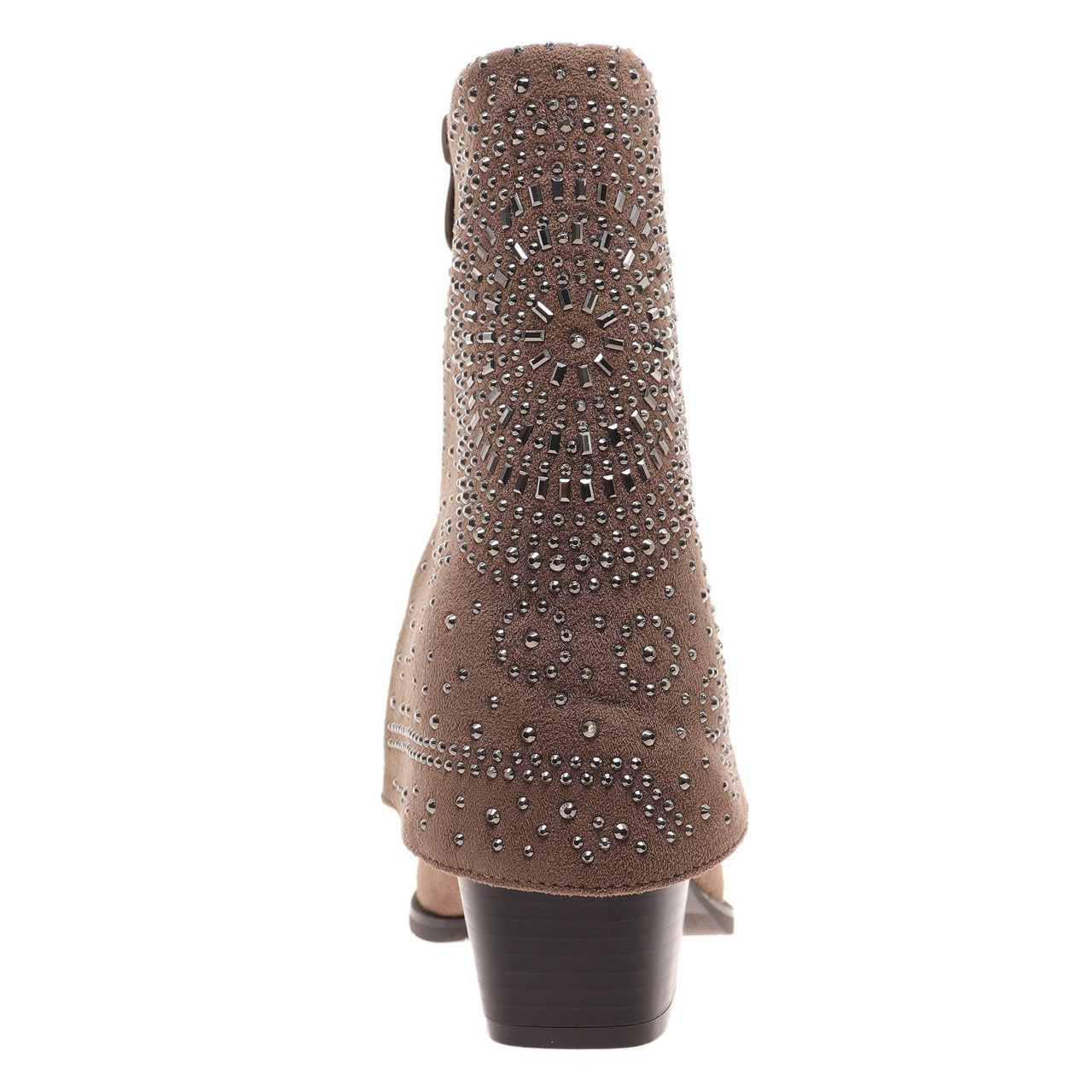 Taupe Suede Kaia Boot With Silver Studs