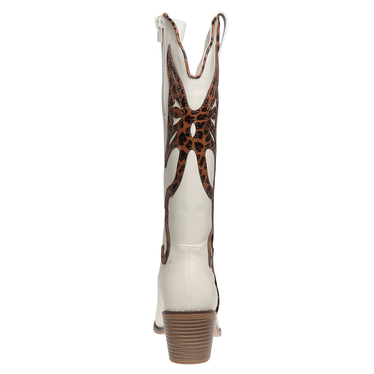 Pierre Dumas Whitney White With Leopard Print Boot