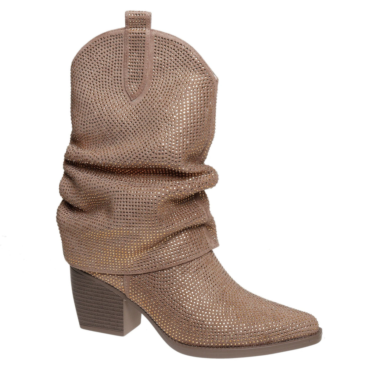 Pierre Dumas Deena Rhinestone Boots- Taupe