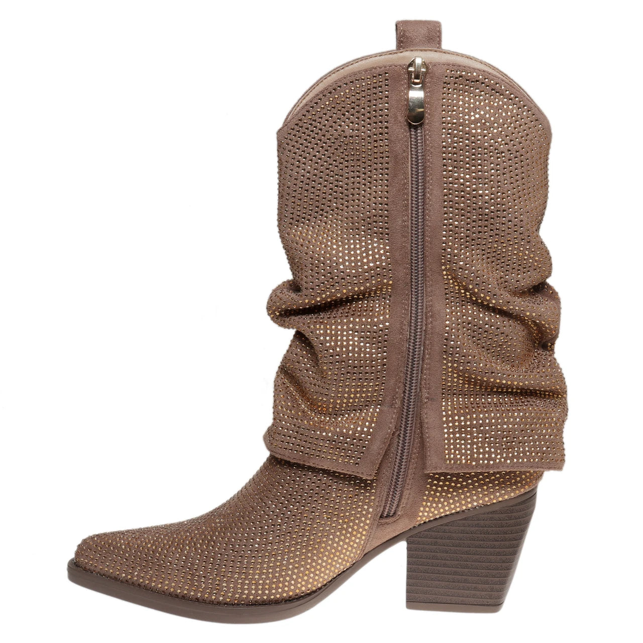 Pierre Dumas Deena Rhinestone Boots- Taupe