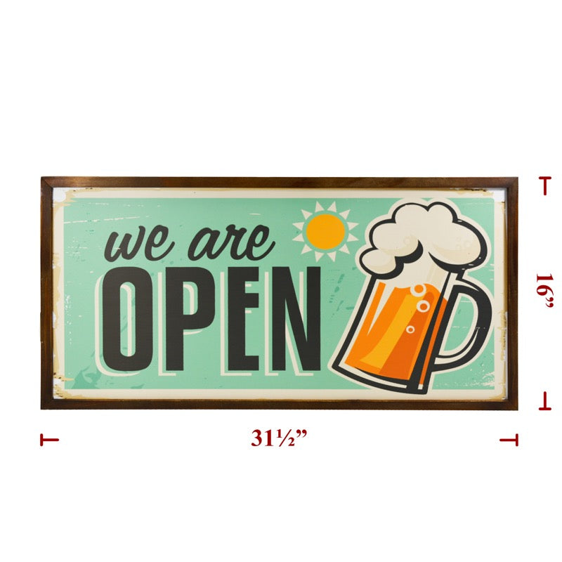 We Are Open Wood Sign
