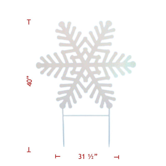 Large Metal Christmas Glitter Snowflake Yard Stake