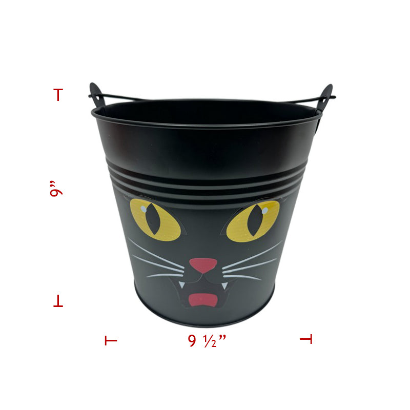 Metal Black Cat Bucket