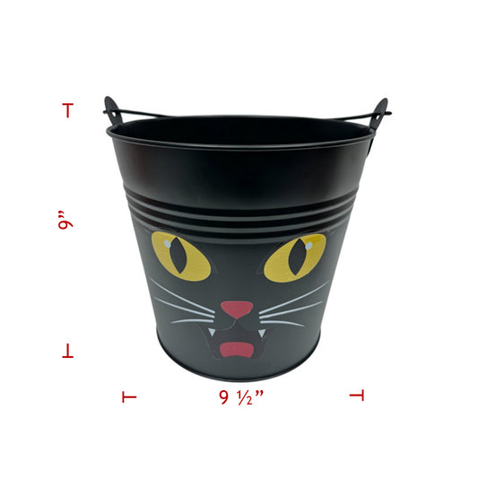 Metal Black Cat Bucket