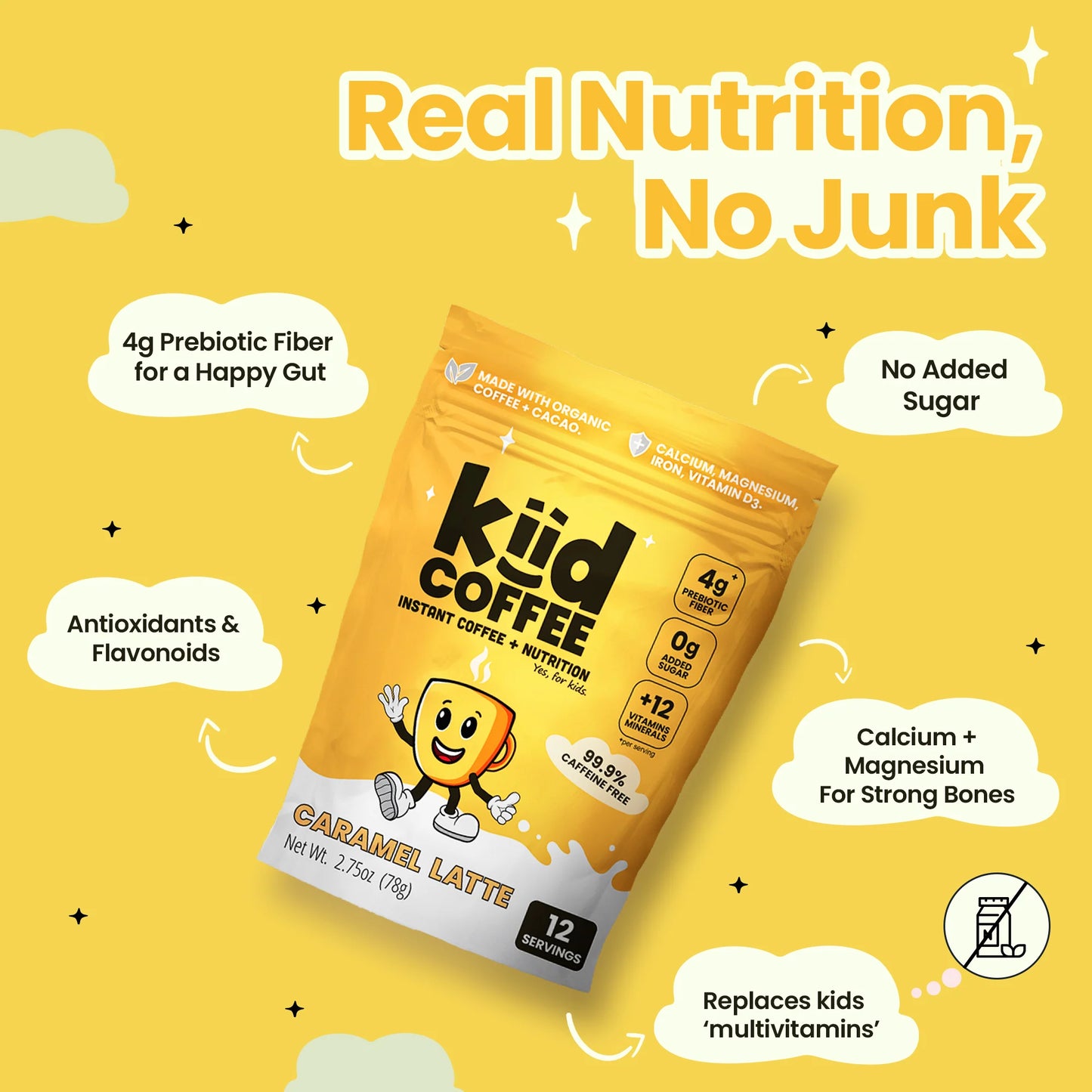 Kiid Coffee Superfood Latte For Kids- Caramel Latte