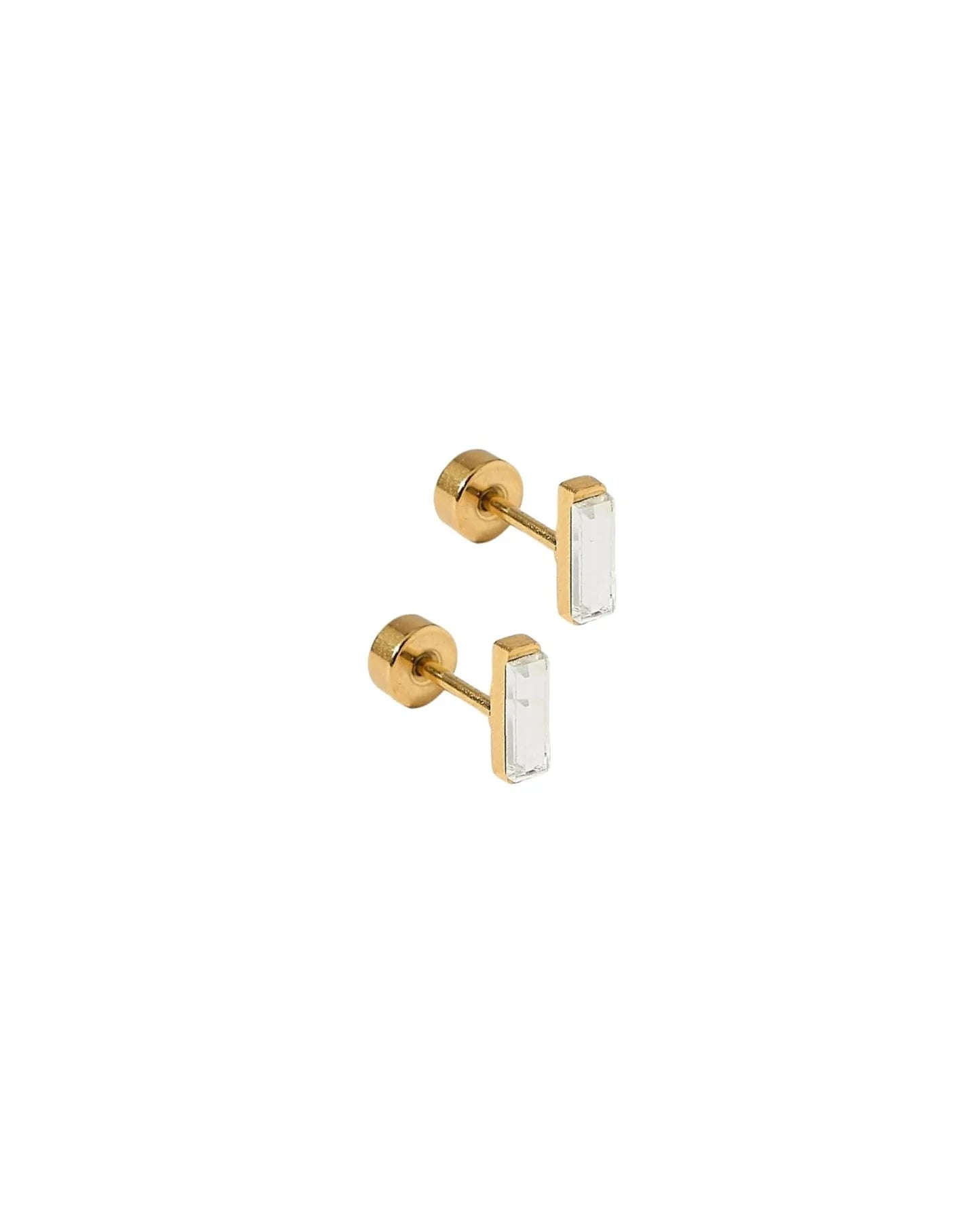 Screwback Stud Earrings - Amber