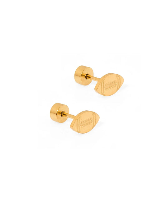 Linny Co Screwback Stud Earrings - Football