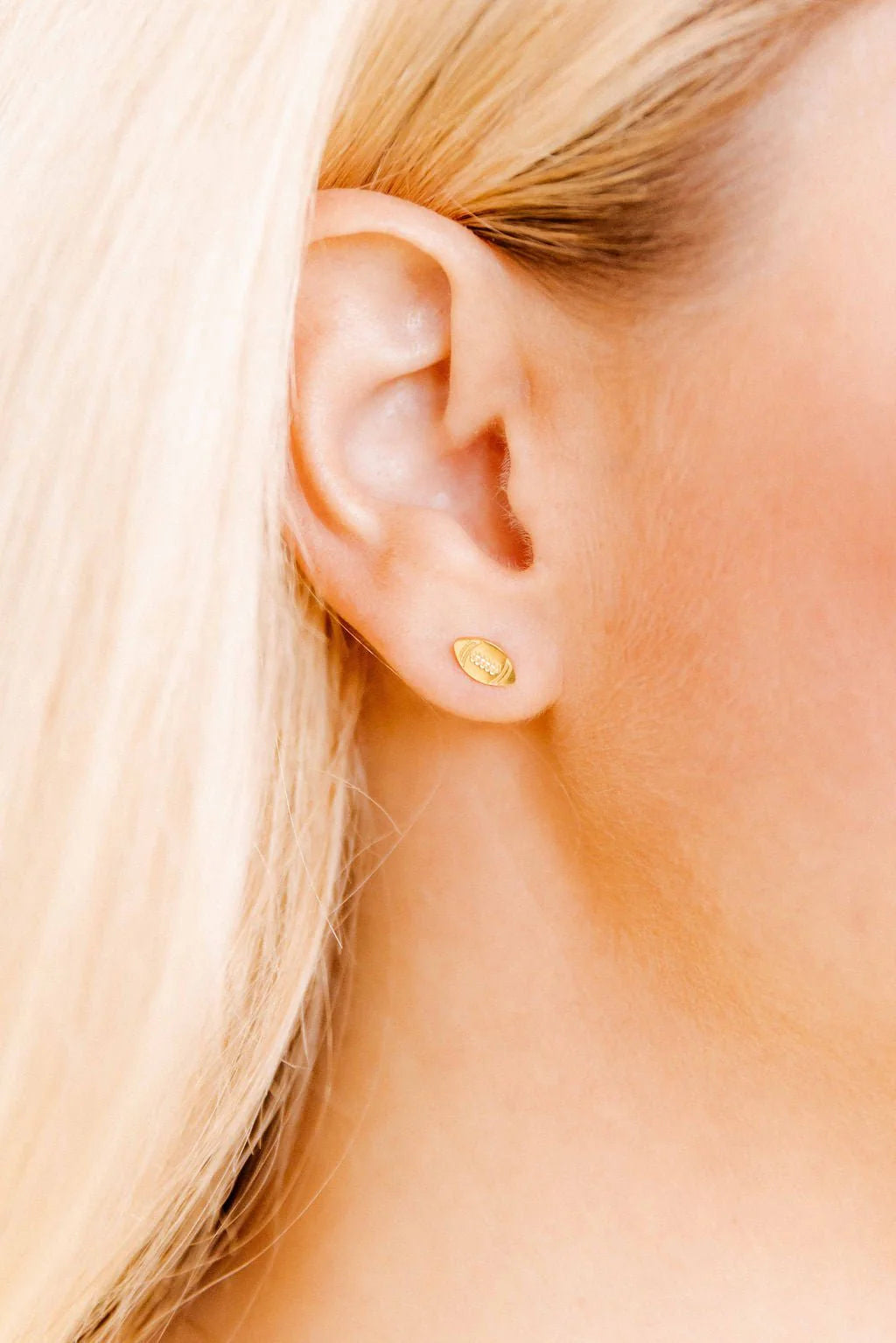 Linny Co Screwback Stud Earrings - Football