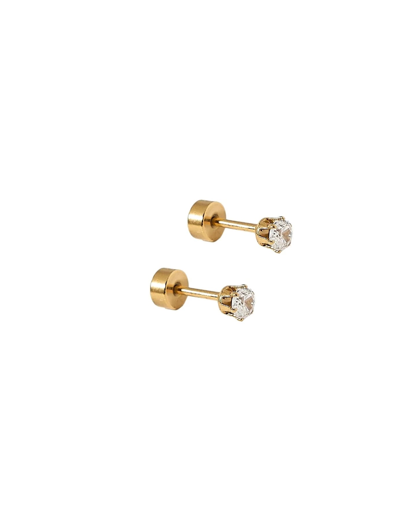 Screwback Stud Earrings - Micro Helen Gold