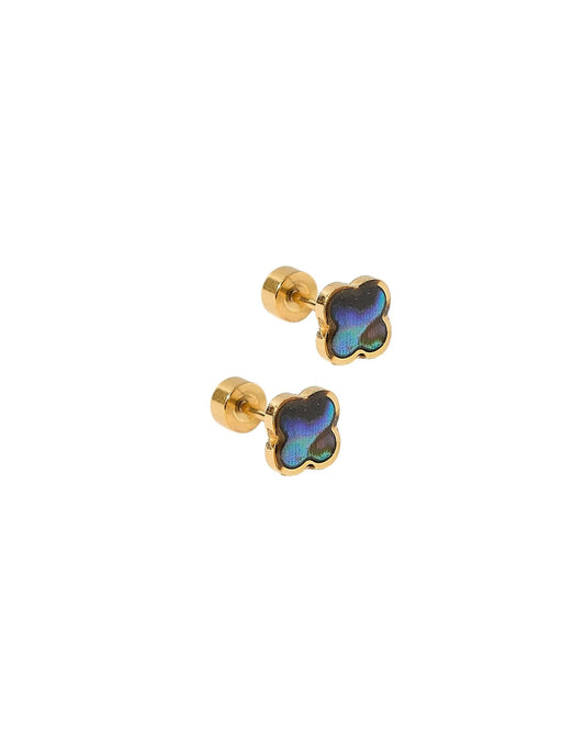 Linny Co Screwback Stud Earrings - Midnight Clover