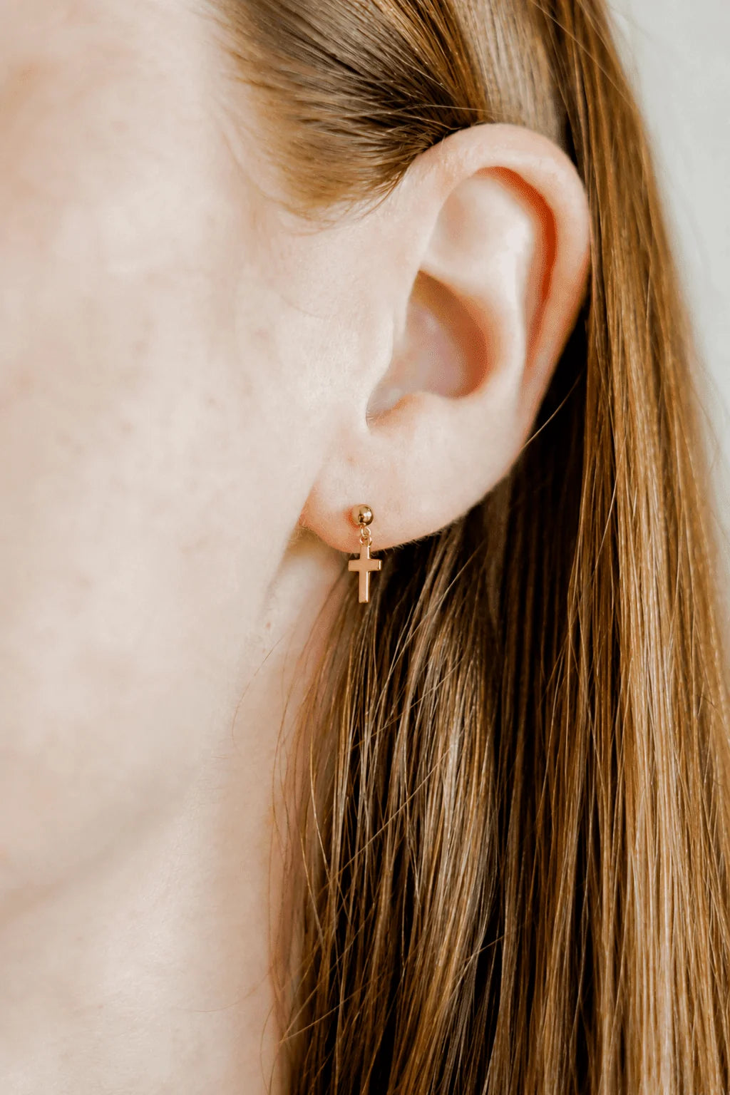 Screwback Stud Earrings - Millie Cross Gold