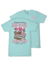 Simply Southern Books & Bows Social Club Aqua Tee Shirt
