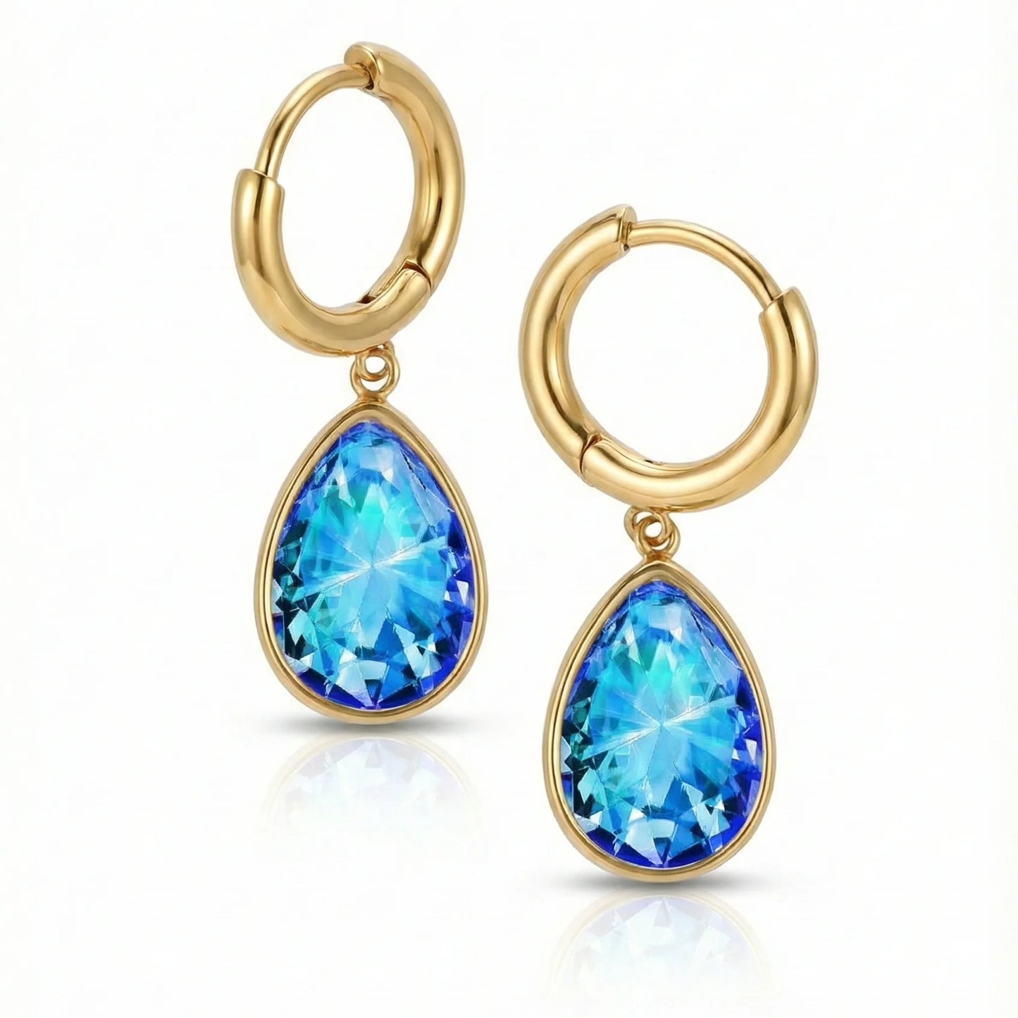 Aurora Crystal Jewelry Teardrop Crystal Earrings