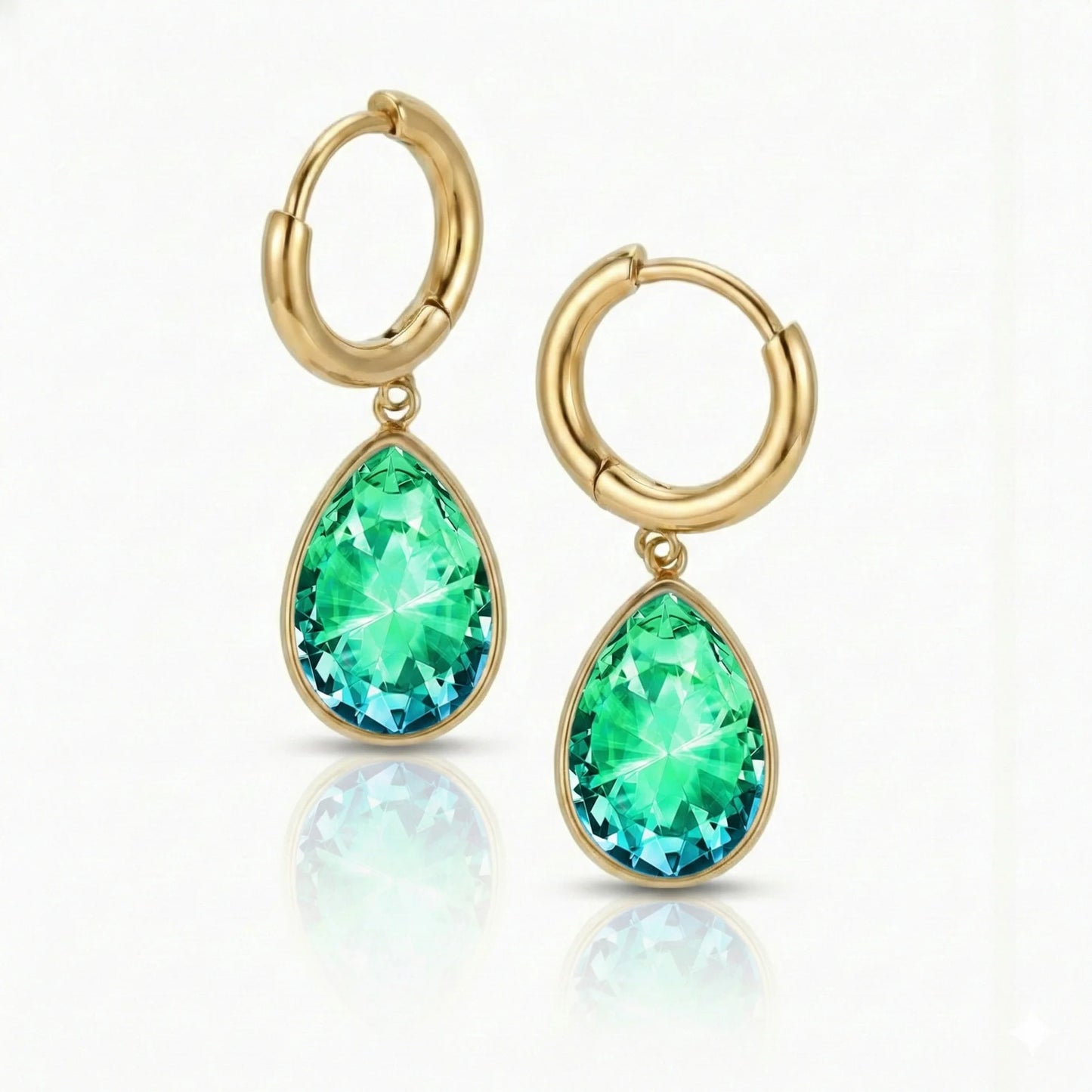 Aurora Crystal Jewelry Teardrop Crystal Earrings