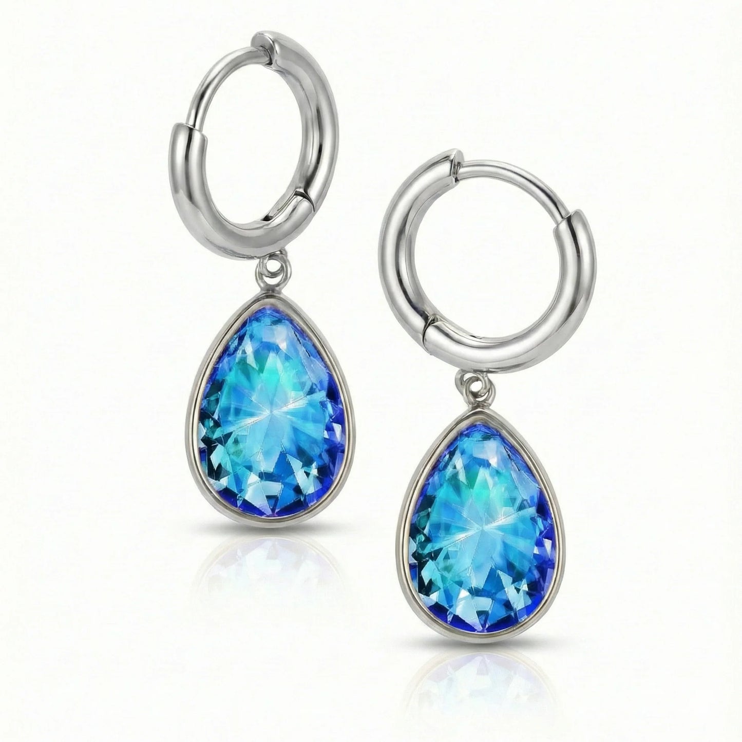 Aurora Crystal Jewelry Teardrop Crystal Earrings