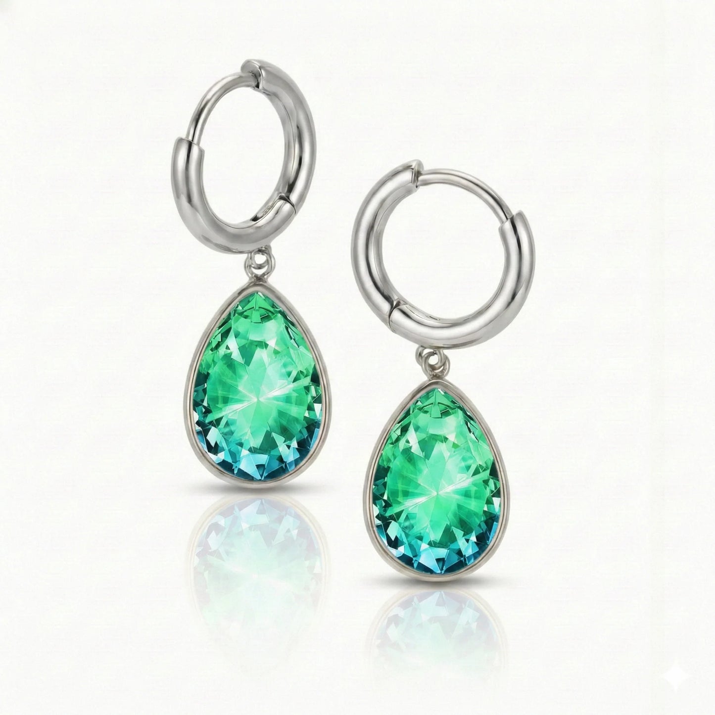 Aurora Crystal Jewelry Teardrop Crystal Earrings