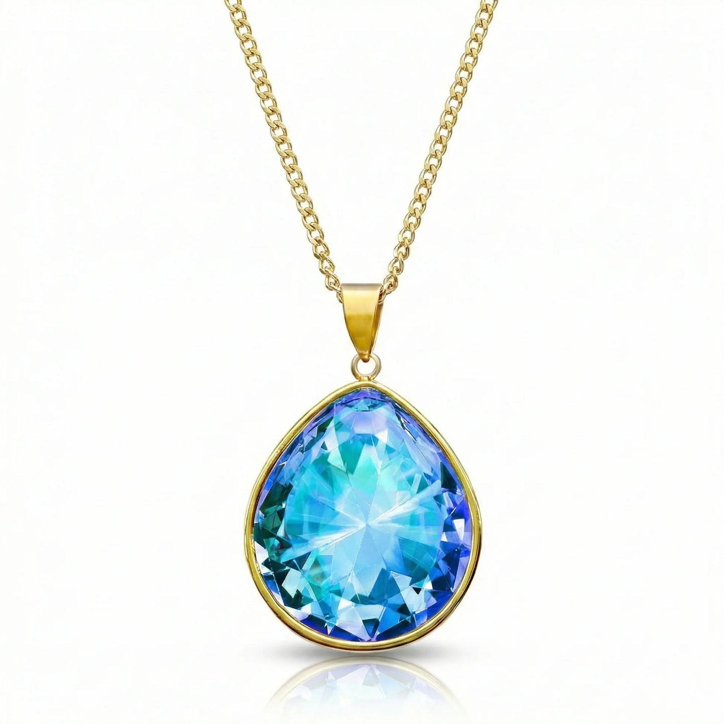 Aurora Crystal Jewelry Teardrop Crystal Pendant