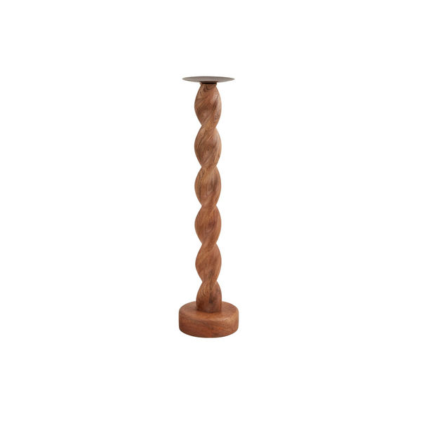 Mud Pie Twisted Wood Candlestick