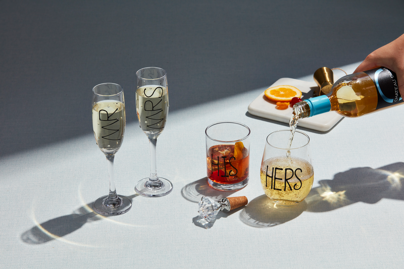 Mud Pie His And Hers Glass Set