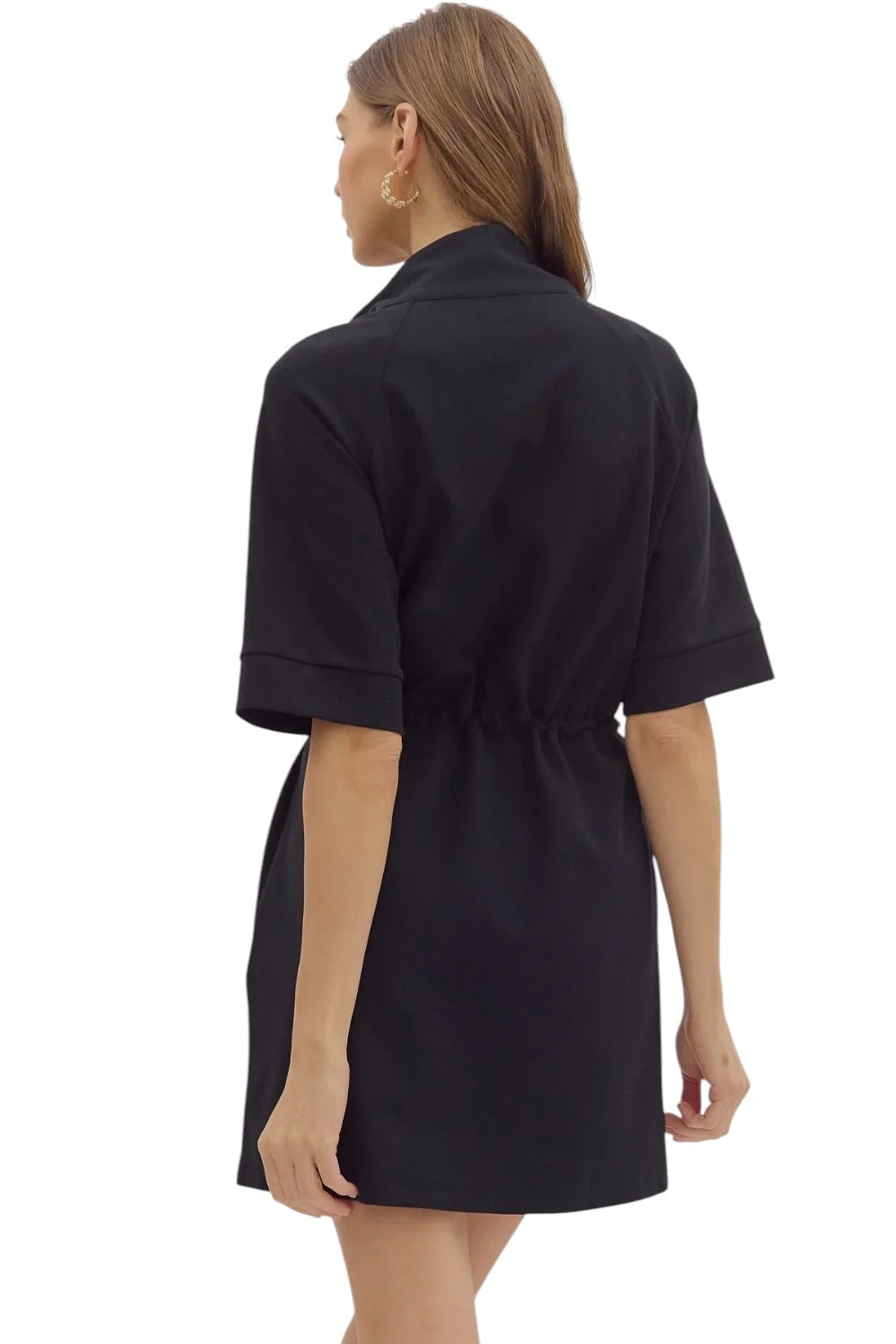 Black Drawstring Mini Dress Small Black Drawstring Mini Dress Small