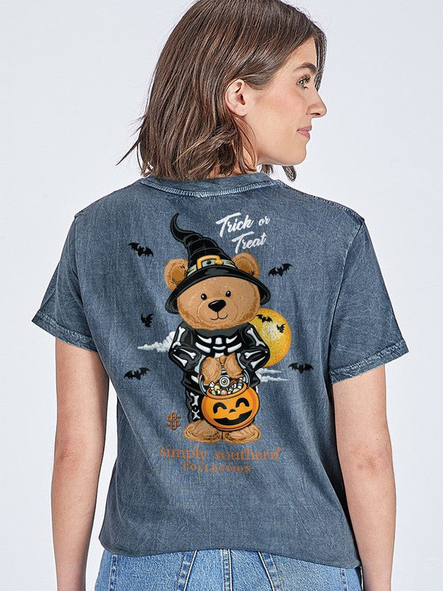 Simply Southern Grey Teddy Halloween Shirt